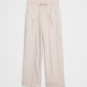 NWT Banana Republic Straight High-Rise Linen Blend Pull-On Pant Flax color XL